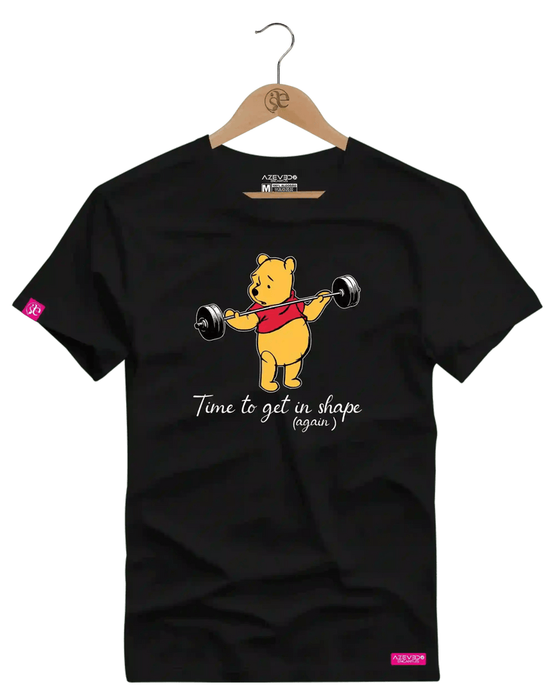 Camiseta Algodão Premium Estampa Ursinho Pooh Fitness - Azevedo Encantu's