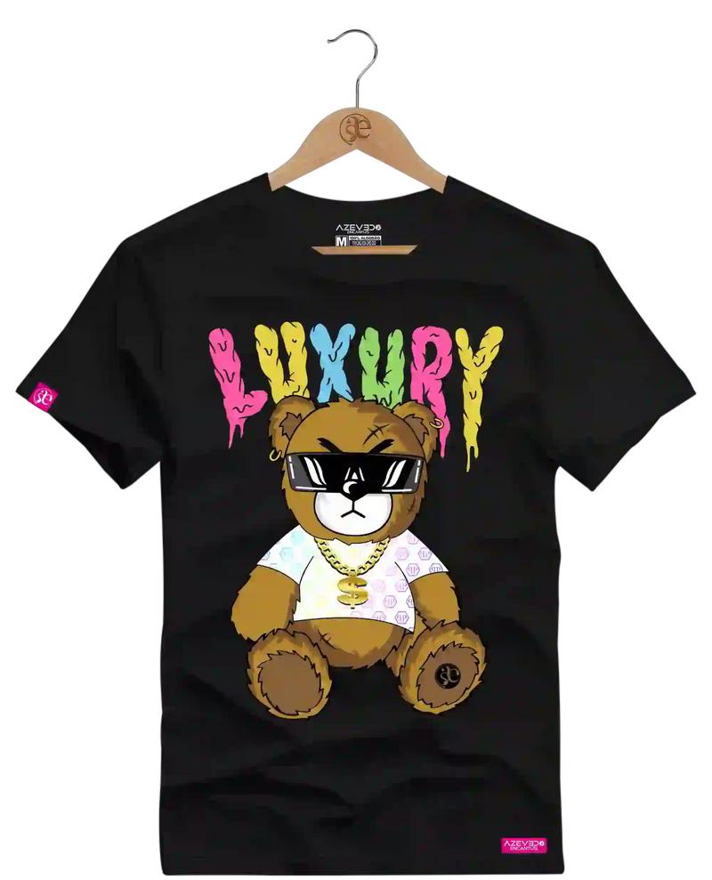 Camiseta Algodão Premium Estampa Urso Luxury - Azevedo Encantu's