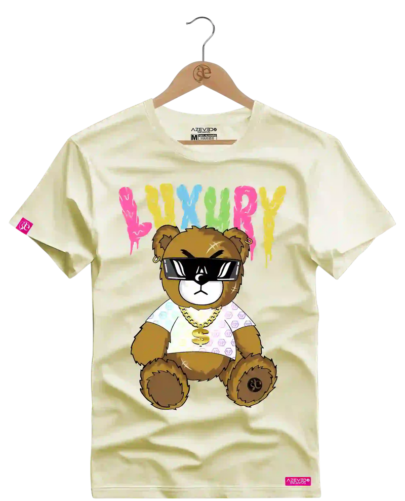 Camiseta Algodão Premium Estampa Urso Luxury - Azevedo Encantu's