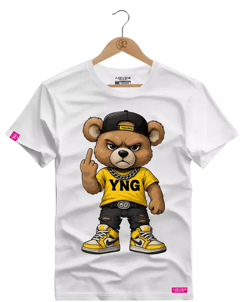 Camiseta Algodão Premium Estampa Urso NIKE Dedo - Azevedo Encantu's