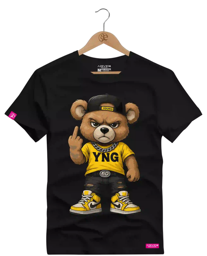 Camiseta Algodão Premium Estampa Urso NIKE Dedo - Azevedo Encantu's