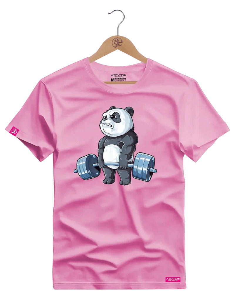 Camiseta Algodão Premium Estampa Urso Panda Fitness - Azevedo Encantu's