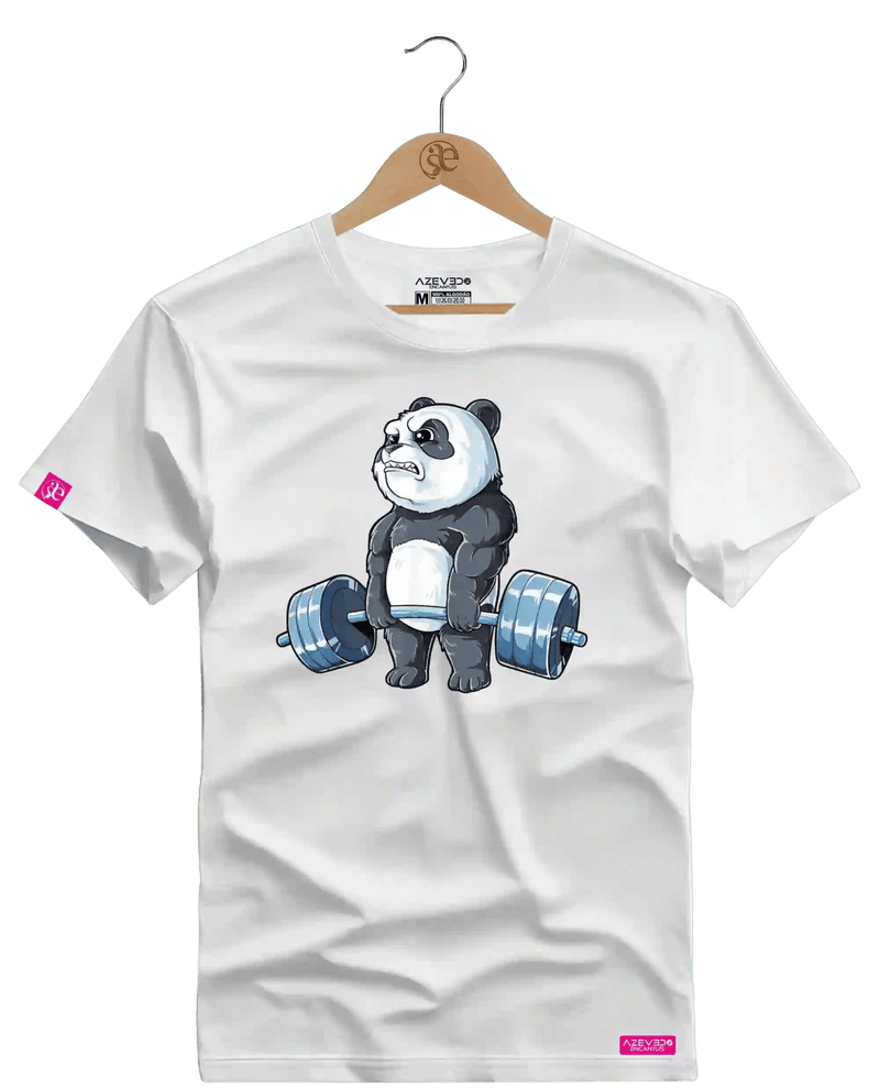 Camiseta Algodão Premium Estampa Urso Panda Fitness - Azevedo Encantu's