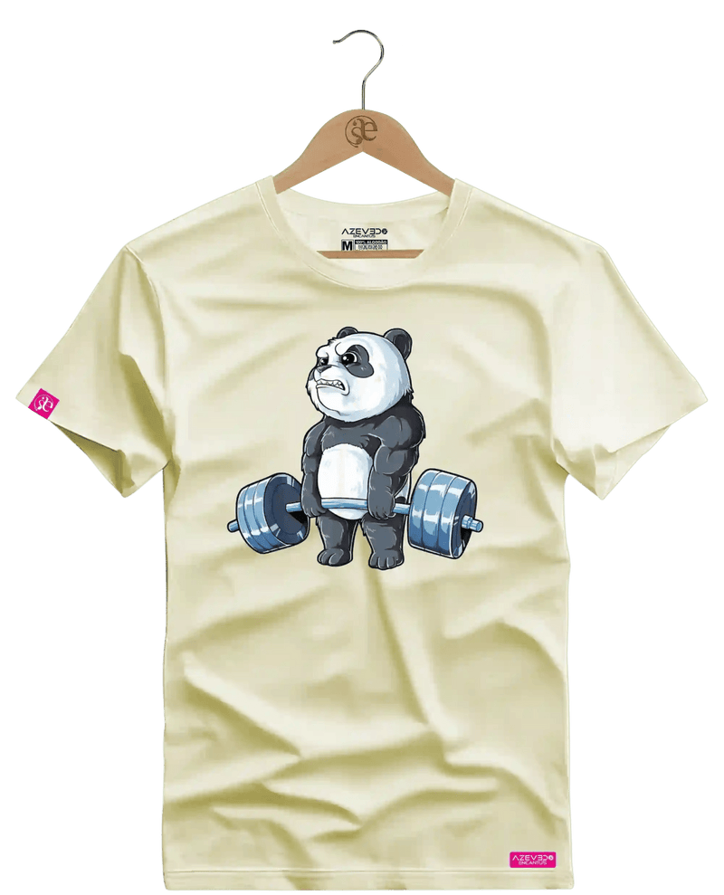 Camiseta Algodão Premium Estampa Urso Panda Fitness - Azevedo Encantu's