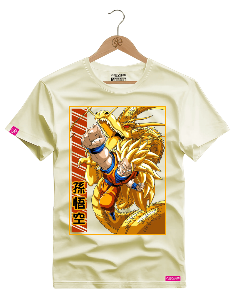 Camiseta Algodão Premium Goku Dragão - Azevedo Encantu's