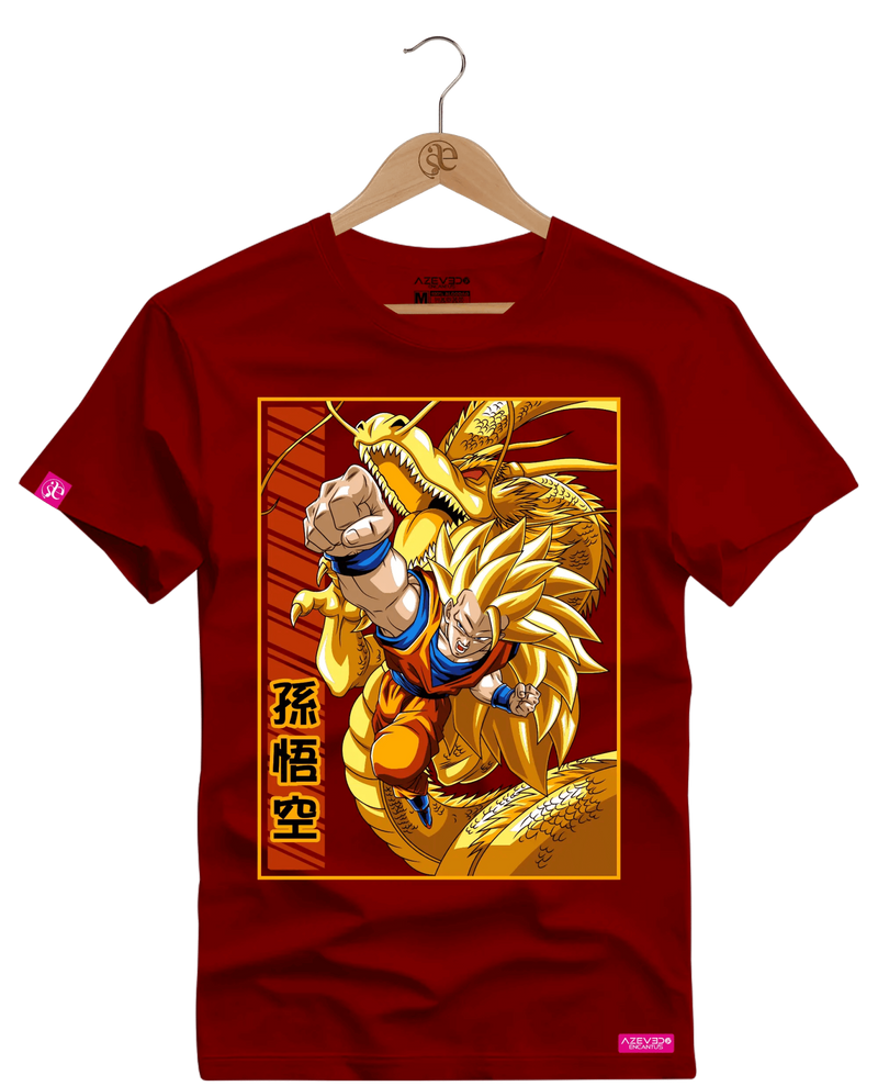 Camiseta Algodão Premium Goku Dragão - Azevedo Encantu's
