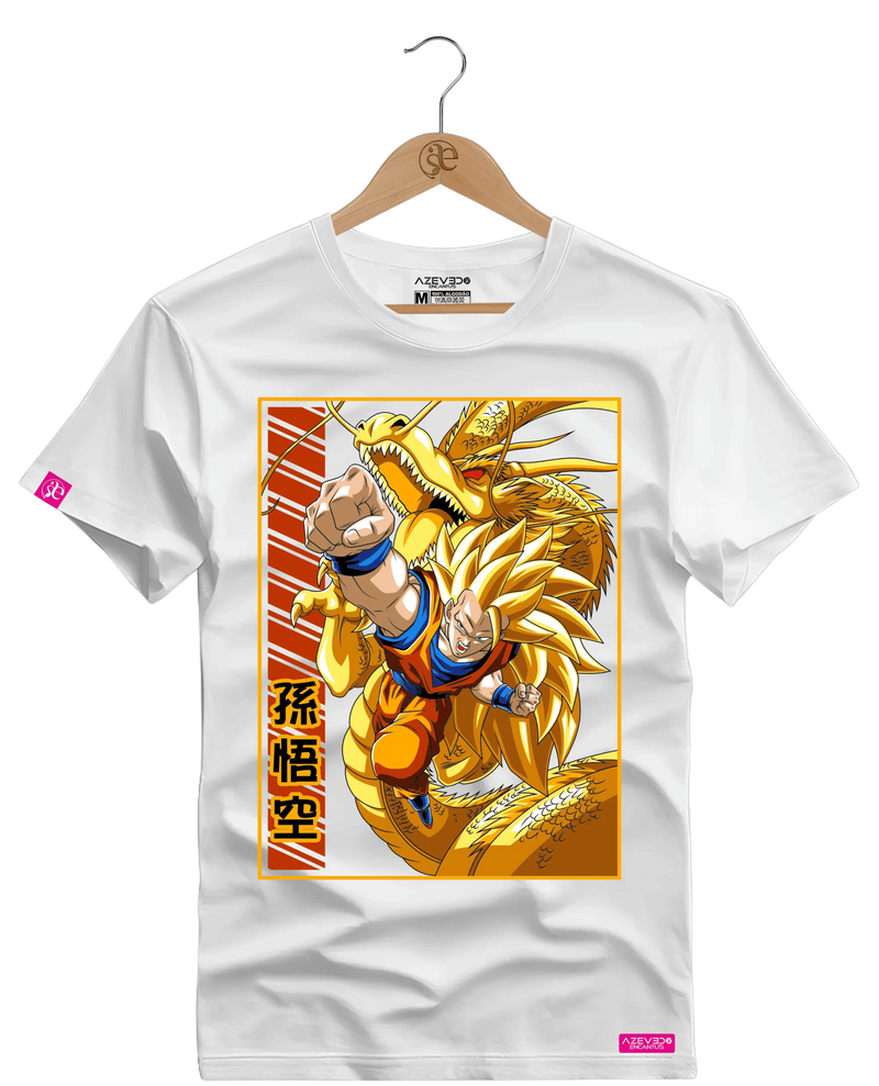 Camiseta Algodão Premium Goku Dragão - Azevedo Encantu's